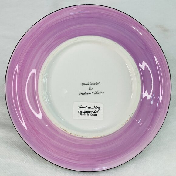 Milson & Louis Vibrant 3 Cats Handpainted 8" Plate - Picture 2 of 2